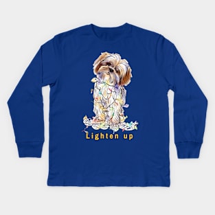 Lighten up Shih Tzu Kids Long Sleeve T-Shirt